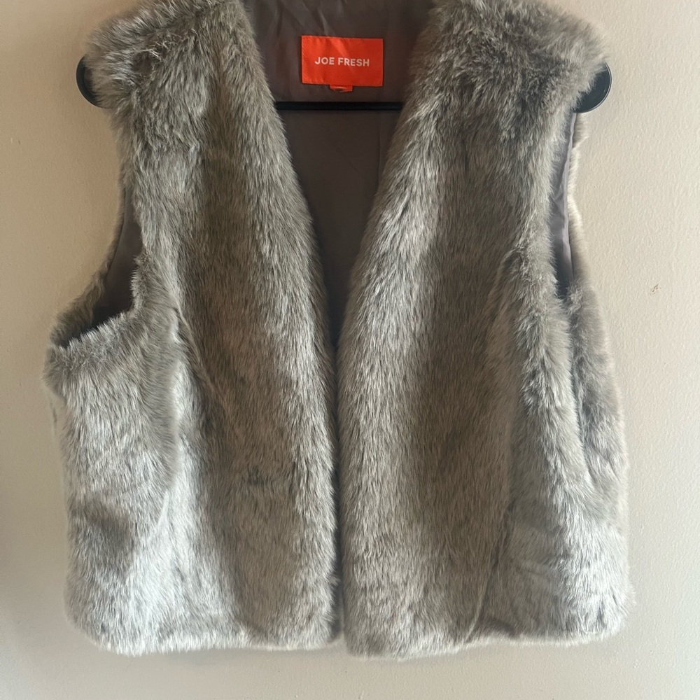 Joe Fresh Gray Faux Fur Vest